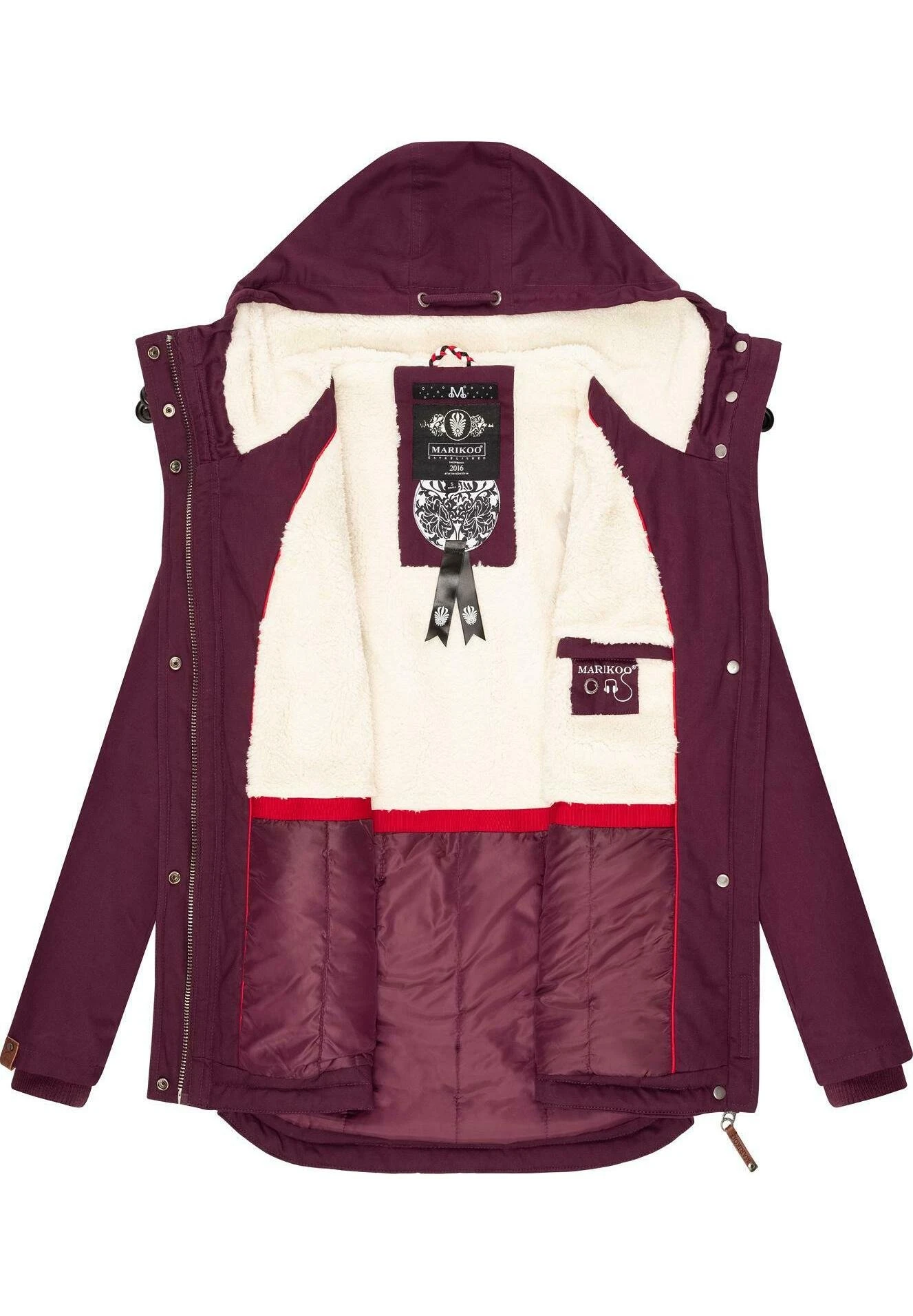 Bikoo - Abrigo De Invierno - Dark Red Melange