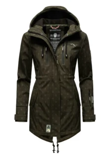 Marikoo Zimtzicke - Parka - Dark Olive W Print