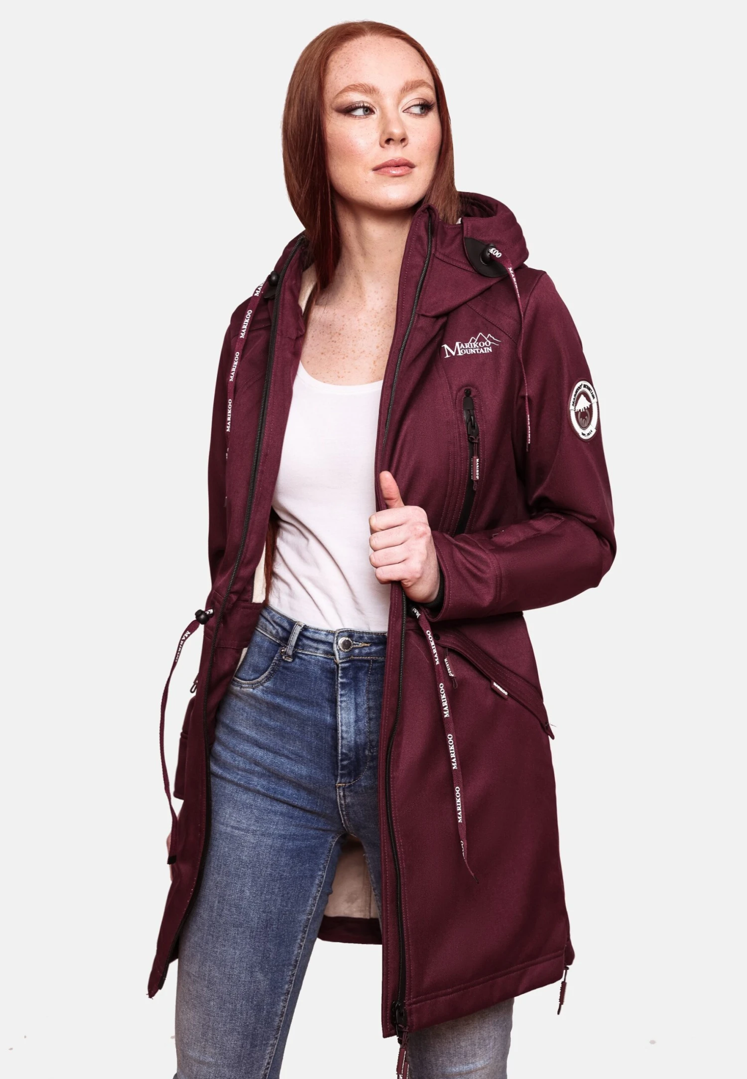 Racquelle - Parka - Dark Red Melange
